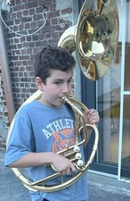 SOUSAPHONE 16" BELL TUBA GOLDEN POLISH MADE OF PURE BRASS CASE BOX FREE SHIP