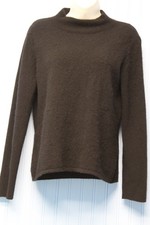 Bloomingdale's NOW 100 cashmere black mock neck pullover sweater L  w/defect 