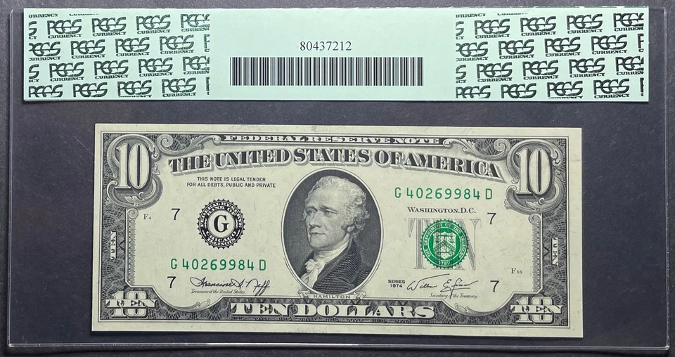 $10 1974 FRN Chicago - Missing First Print - Blank Back Error Note - PCGS 64 PPQ - Image 2 of 2