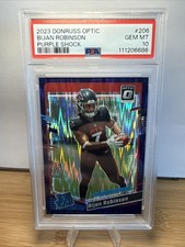 2023 Panini Donruss Optic Rated Rookie Bijan Robinson Purple Shock Prizm PSA 10