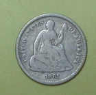US Silver Coin 1861 SEATED LIBERTY HALF DIME Civil War Era
