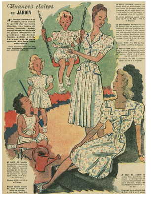 Werbung alte Mode helle Nuancen 1947 aus Zeitschrift