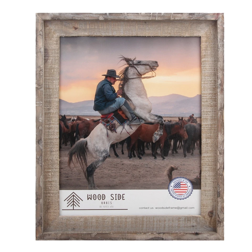 Rustic Barnwood Picture Frames - Natural Reclaimed Wood, 1 3/4" Frame Width - Image 2 of 4