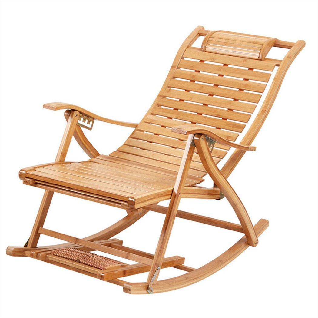 Extra Large Rocking Chair Wooden Lounge All Weather Recliner with High ...
