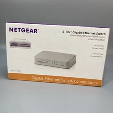 NETGEAR (GS205100PAS GS205) 5 Port Gigabit Ethernet Switch Brand New Free Ship!