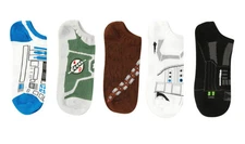 STAR WARS PED SOCKS SET OF 5 PAIRS (YOU GET ALL 5 PAIRS)