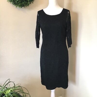Banana Republic Sz 6 Womens Black Lace Sheath Dress Knee Length 3/4 Sleeve Slit | eBay Banana Republic Sz 6 Womens Black Lace Sheath Dress Knee Length 3/4 Sleeve Slit | eBay