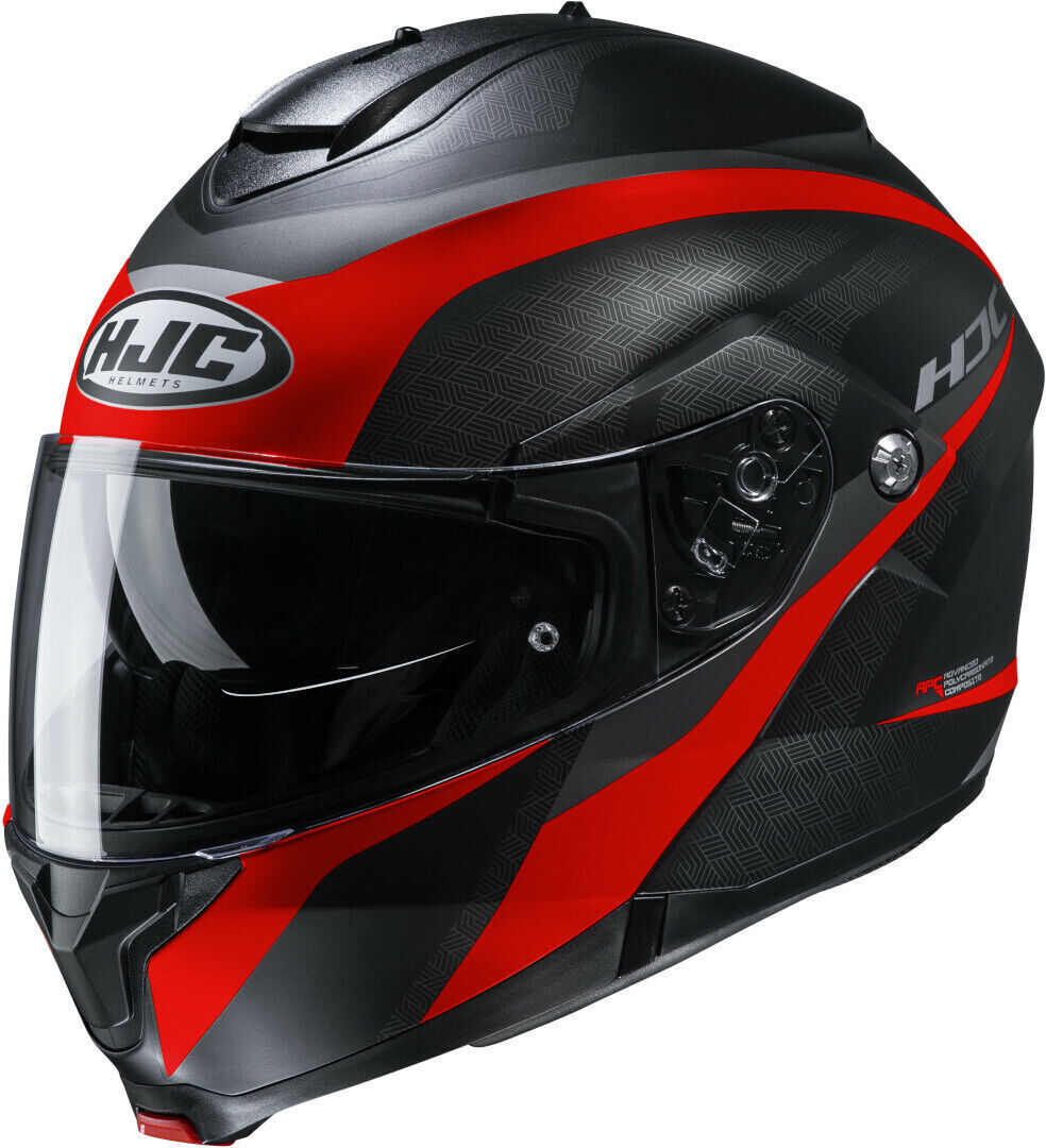 CASCO HELMET MODULARE HJC C91 TALY MC1SF NERO ROSSO RED MATT TG XL