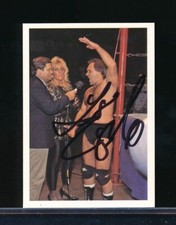 1988 Wonderama NWA #158 Larry Zbyszko signed auto w/ Baby Doll NM or better sp