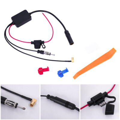 Antenne Auto Splitter Verstärker SMB DIN DAB+ UKW AM Adapter Radio Autoantenne