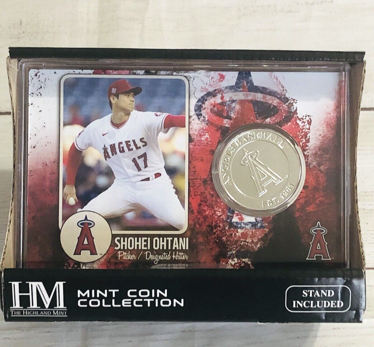 Shohei Ohtani Highland Mint Silver Plated Coin & Angels card