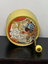 Thorens Sleeping Beauty Crank Hurdy Gurdy Music Box ~ Swiss Made, Brahms Lullaby