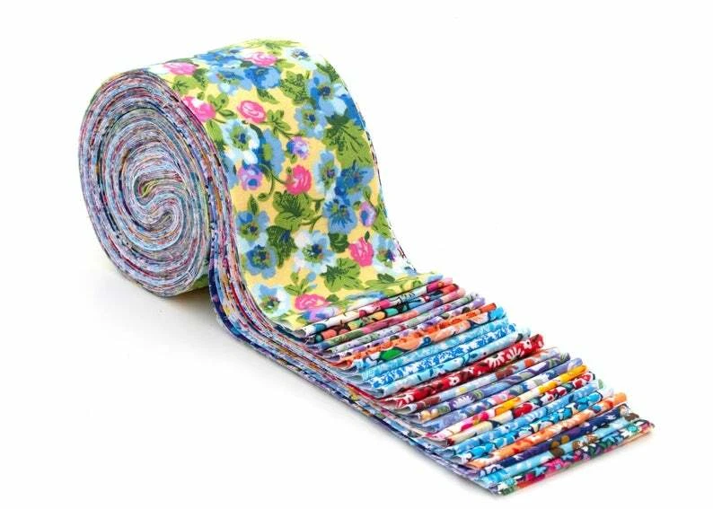 Nuevo Vintage Floral Shabby Chic rollo de gelatina tela de algodón tiras de edredón 2,5 pulgadas Foto 2 de 3