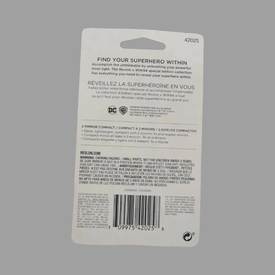 Revlon WW84 Wonder Woman Lot  of 2 3x & Normal Zoom Mirror Compact New, Carded - Image 3 of 4