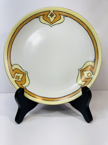 Antique Hutchenruther Rare 7 in. Dinner Plate Bavaria Gold Accents