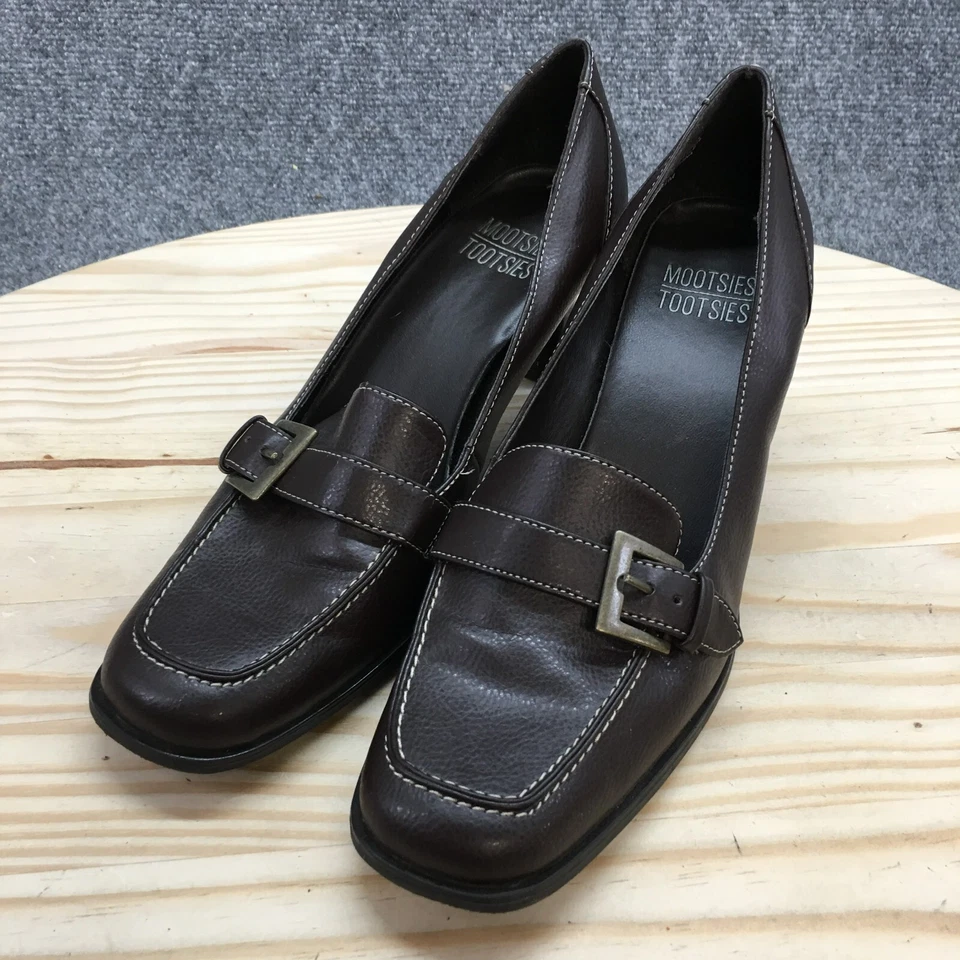 Mootsies Tootsies Zapatos Mujer 8.5 M Morubiek Mocasines Zapatos Marrón Imitación Cuero Foto 3 de 4