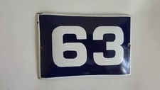 VINTAGE nice Blue Enamel Sing door number 50's number 63
