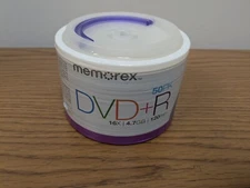 50 Pk Memorex DVD-R Discs with 16X 4.7GB 120min New Sealed