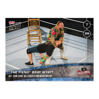 2020 TOPPS NOW WWE #25 THE FIEND BRAY WYATT DEFEATS JOHN CENA IN FIREFLY MATCH