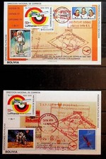 BOLIVIEN SC 581 (ANMERKUNG2) NH 2 BLOCKS VON 1980 - LUFTFAHRT
