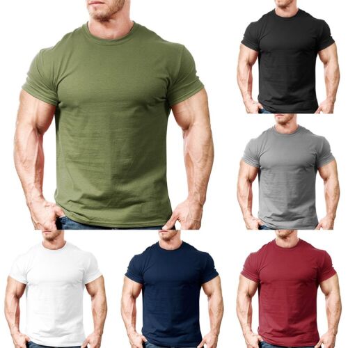 Stylish Men's Blouse Short Sleeve Tops for Gym Fitness and Casual Outings - Bild 1 von 9