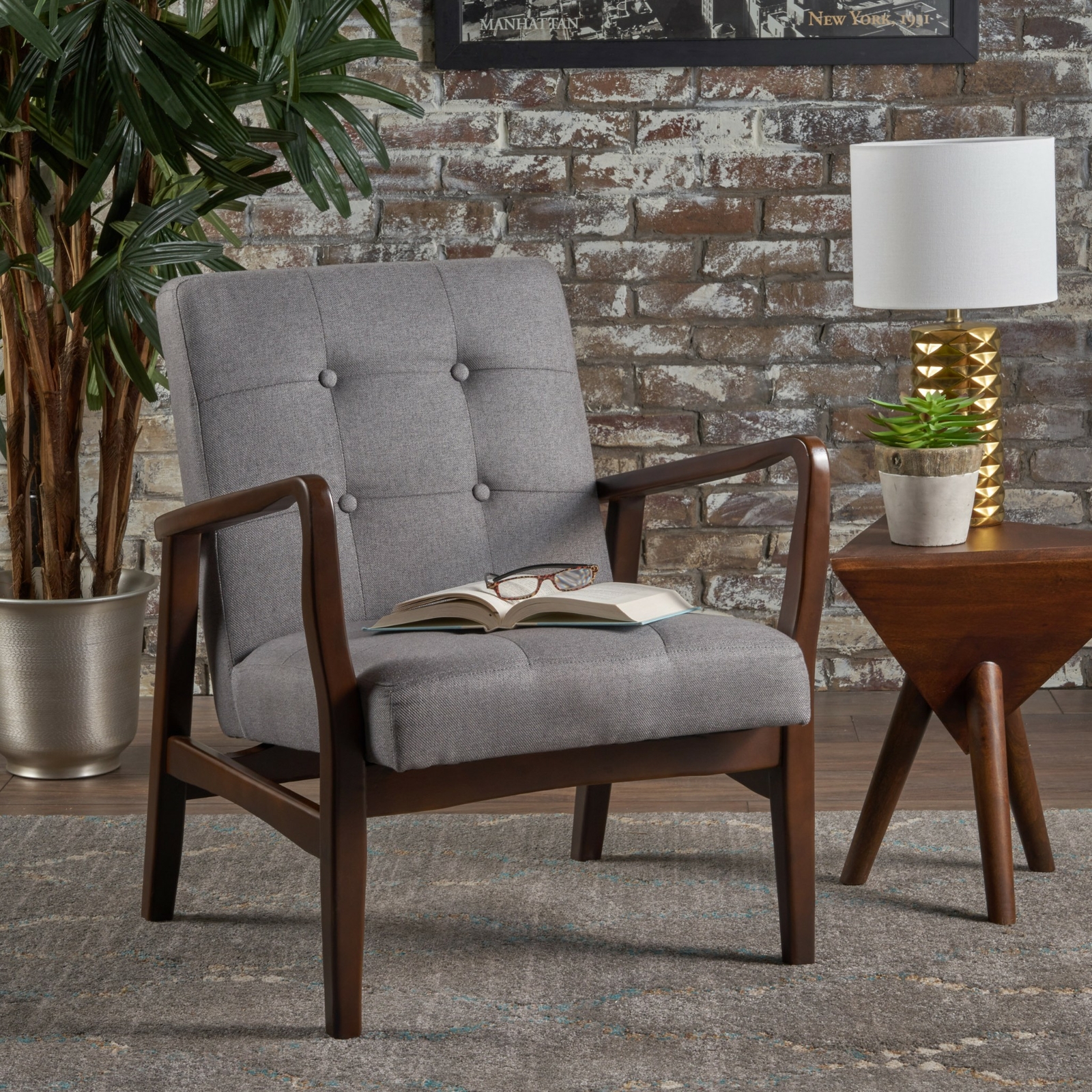 Gunther Modern French-Inspired Fabric Club Chair with Timeless Elegance  