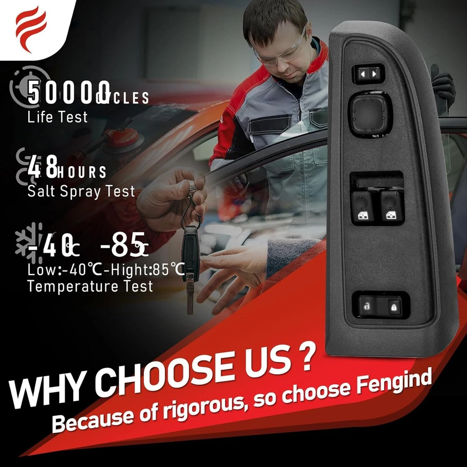 Panel de control de panel de interruptor de ventana de puerta con bisel para GMC Sierra Chevy Silverado 1500 Foto 3 de 4