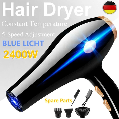 Black Hair Dryer with 3 Diffusers, 2400W, photo 3
