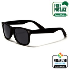 Polarised Sunglasses - Retro Matte Black Frame - Men's / Women's Polarized Lens