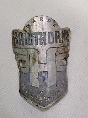 Vintage Wards Hawthorne Headbadge For Classic Bicycles Ballooners Ratrods - Image 1 of 4