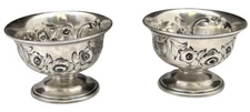 Gorham Coin Silver Pair of Open Salt Cellars from 1850s