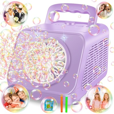 Upgraded Bubble Machine with 2 Speed Levels,Blow 20000+ Bubbles/Minute,Portab...