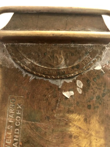 Vintage Tiffany NY Wells Fargo &Co. Copper Brass Tone Belt Buckle Pikes Peak - Picture 6 of 6