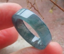 Video Certified Green 100 A JADE Jadeite Rectangle RING USA. 8.5    703011 AS