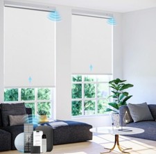 Motorized Roller Blinds with Remote Control Solar Panel Included 100 Blackout