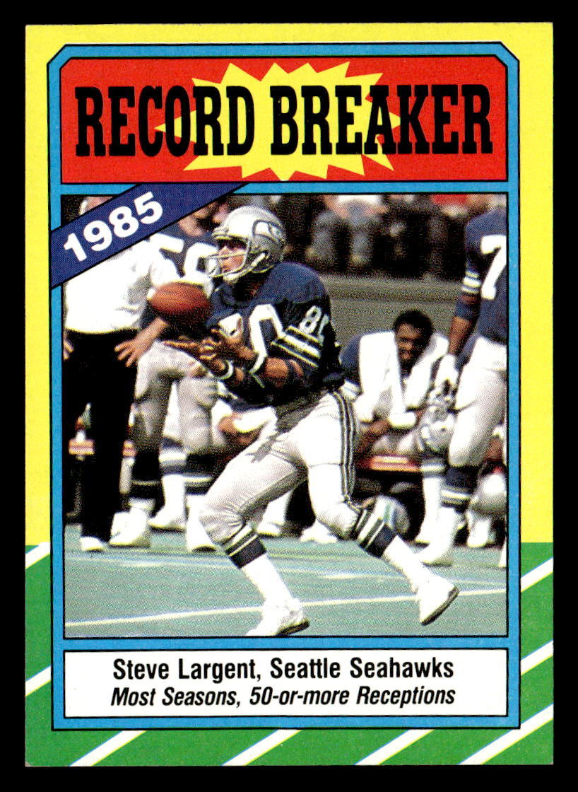 Steve Largent 1986 Topps Record Breaker Card #4 Seattle Seahawks