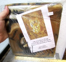 Fleece Throw Lap Blanket Wall Hanging, cute Tiger, 50 x 60 ", 100% polyester