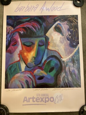 Hand Signed Barbara A. Wood Vintage 6th Annual Art Expo Cal Poster