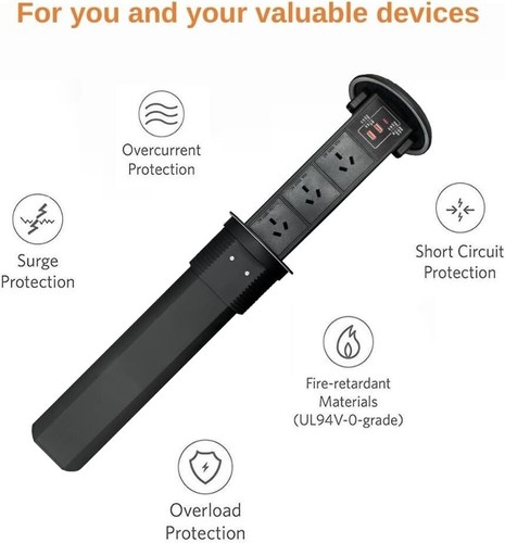 Waterproof Wireless Pop up Power Point Extension Power Cord with 3 AC Power Sock - Picture 7 of 9