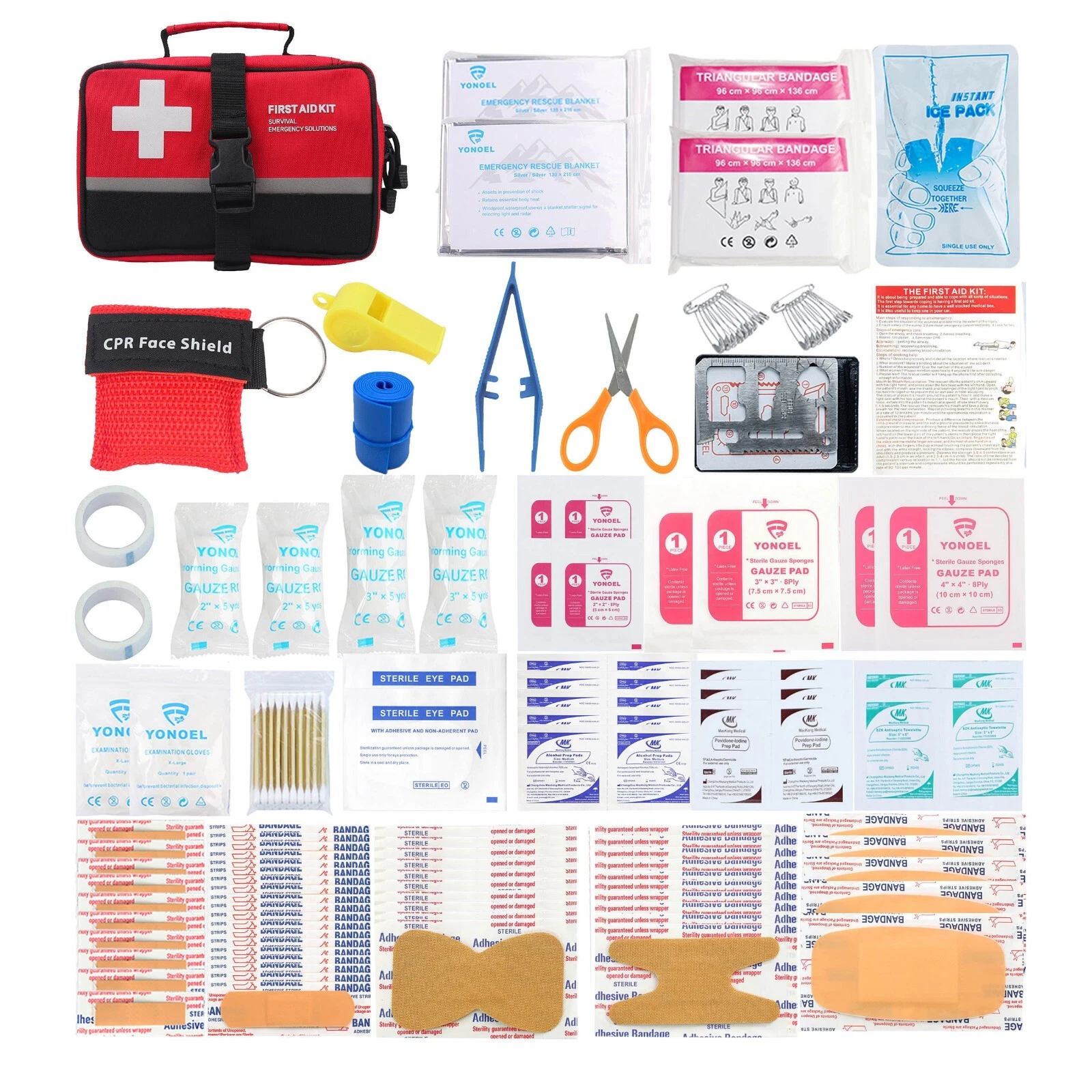 170 Pcs Botiquines de primeros auxilios Supervivencia Emergencia Trauma Viajes
Opens in a new window