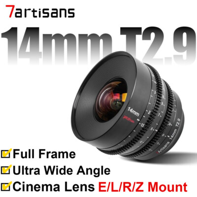 7Artisans 14mm T2.9 Full Frame Cinema Lens for Sony E Canon RF Nikon Z L Mount
