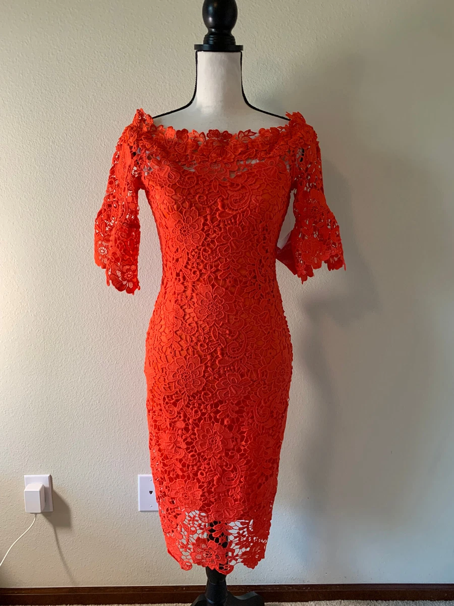 Paper dolls orange lace dress hotsell