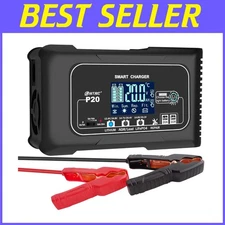 Intelligent 20A/10A Charger for Boat, Motorcycle, Golf Cart