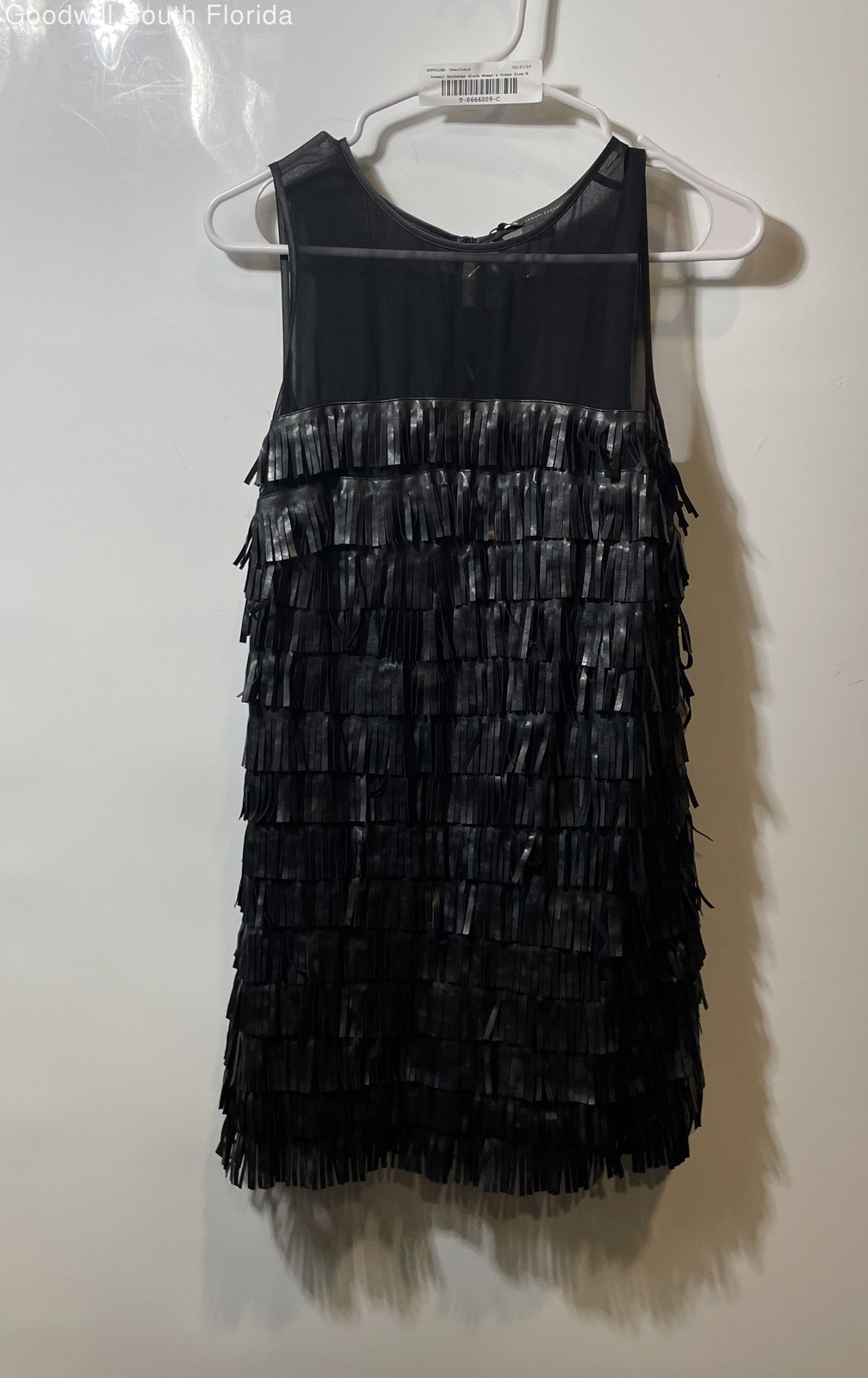 Armani Exchange Womens Black  Sleeveless Mini Dress Size M With Tag