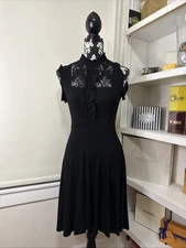 Killstar Black Dress Size XS Lace And Button Bust. Knee Length.
