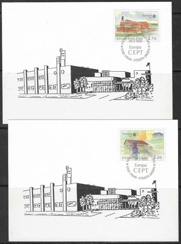 Finland 1990 Europa, Post Office Buildings, Official Cards First Day Covers