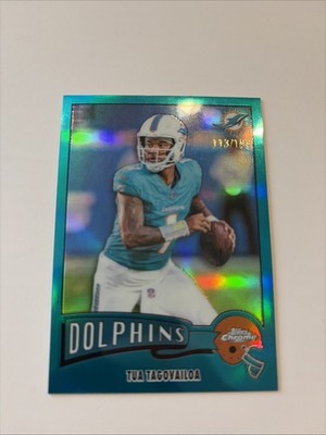 2025 Topps Chrome 1972 Tua Tagovailoa Aqua Refractor /199 Color Match!