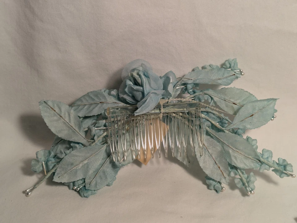 6 peines de pasadores de la década de 1980 cosplay damas de honor perla satinado flor accesorios para el cabello  Foto 3 de 4