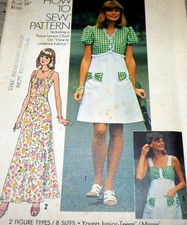 LOVELY VTG 1970s DRESS  JACKET Sewing Pattern 12/34 FF
