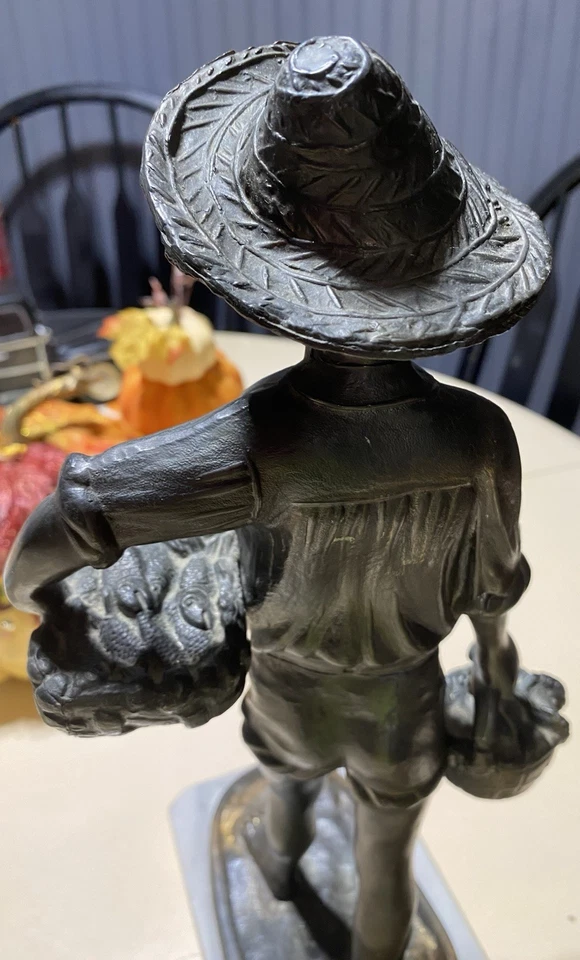 Vintage Bronze Sculpture Of A Young Fisherman, by Giovanni DeMartino, Italy - Image 4 of 4